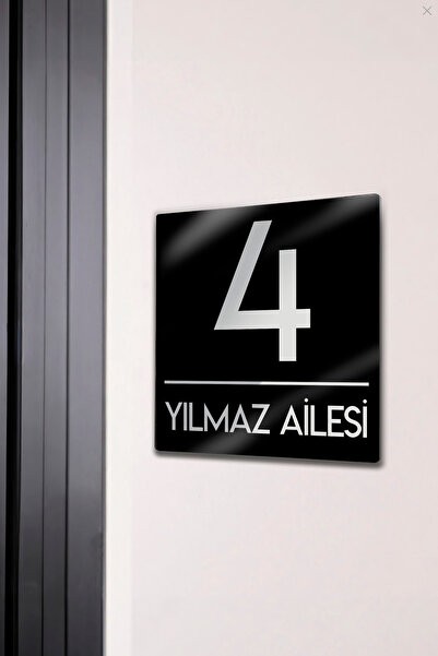 DekorHane Metal Kapı İsimliği, Ev, Villa, Kişiselleştirilebilir Numara İsim Y...