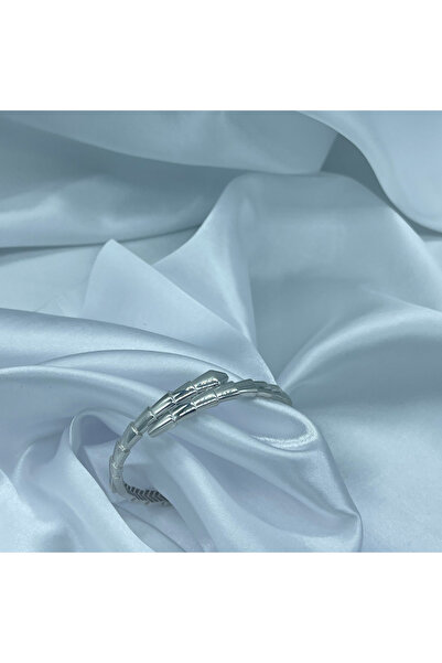 Amora Perla Jewelry Yılan Model 925 Ayar Gümüş Kelepçe – Beyaz AltınKaplama