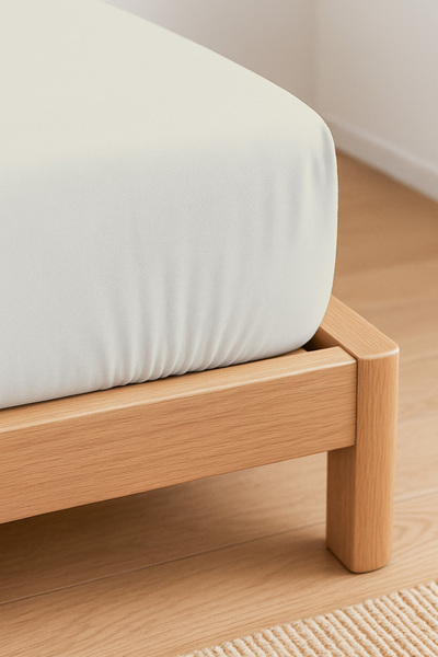 PureText |   Purecomfort |   100% Cotton Ranforce Double Elastic Fitted Sheet |   160X200 |   Stone