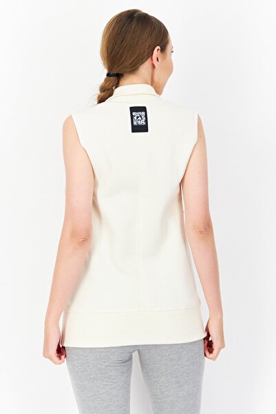 adidas Women Sportswear Fit Half Zip Outdoor Sweater Vest, Cream