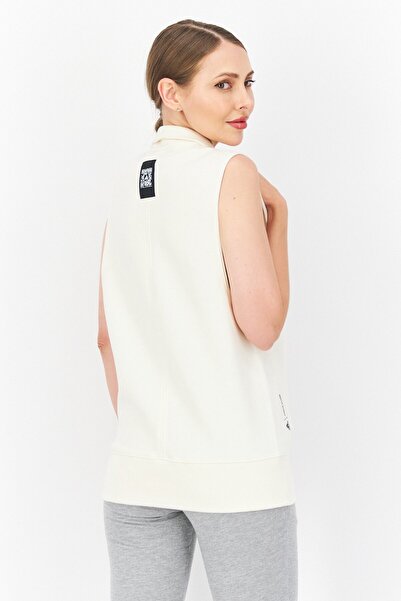 adidas Women Sportswear Fit Half Zip Outdoor Sweater Vest, Cream