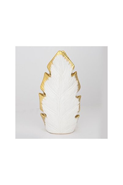 Romantic Home White Golden Leaf Ceramic Vase