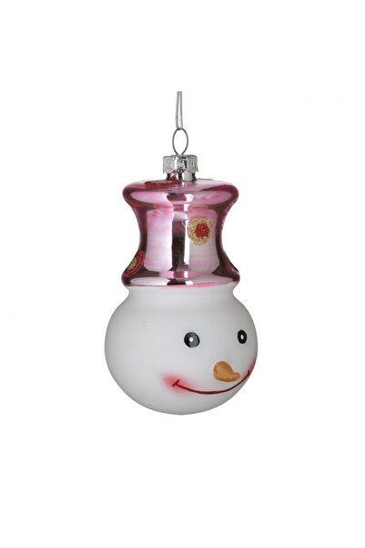 inart Set 4 globuri din sticla Snowman 10 cm