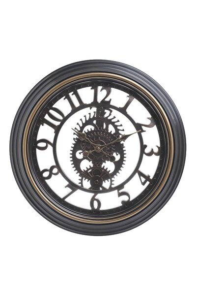 inart Ceas de perete decor din plastic Black Gold 50 cm