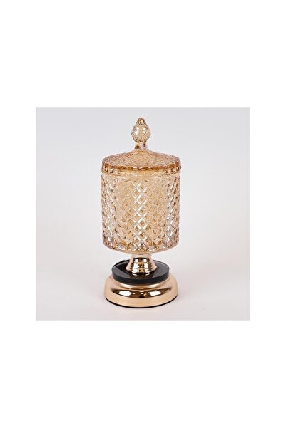 Romantic Home Golden glass and metal candy box 10 cm x 26 cm