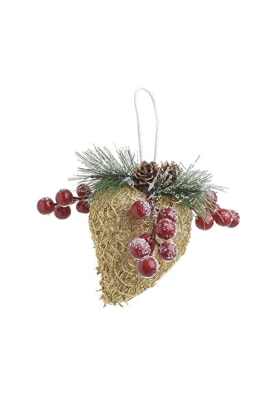 inart Set of 6 Heart Gold Christmas tree ornaments H12 cm