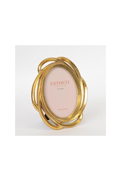 Romantic Home Oval gold resin photo frame 13 x 18 cm