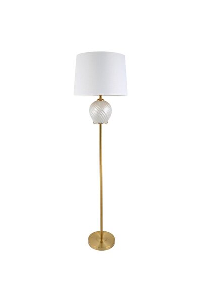 Iliadis Alexandros Pearl Gold metal and glass floor lamp 38 cm x 169 cm