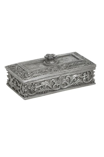 inart Antique Silver Resin Jewelry Box 19 cm