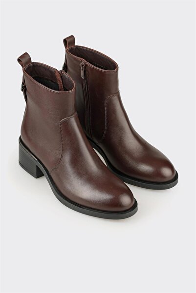 Elle Shoes Kahve Deri Kadın Günlük Bot