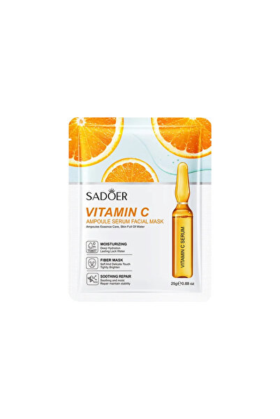 SADOER Set De 5 Masti Faciale Tip Servetel Hidratante Cu Vitamina C, Sadoer, 25ml