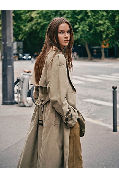 LC Waikiki Double Breasted Collar Oversize Women's Trench Coat