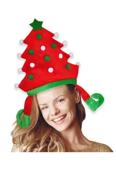 Bkmc Pălărie de Crăciun Pălărie din pânză cu figurină de Crăciun 36 cm