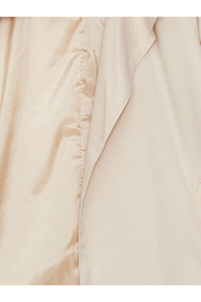 LC Waikiki Jacket Collar Plain Long Sleeve Women's Trench Coat