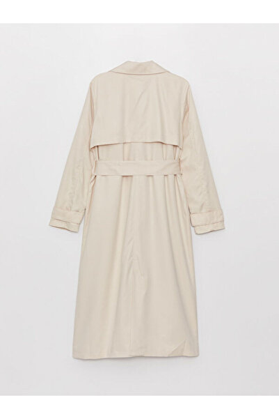 LC Waikiki Jacket Collar Plain Long Sleeve Women's Trench Coat
