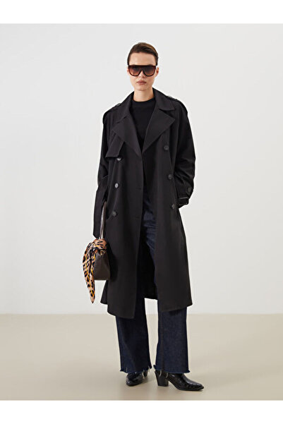 LC Waikiki Double Breasted Collar Oversize Women's Trench Coat