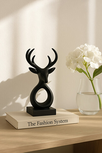 Second Life Modern Siyah Geyik Heykeli, Minimalist Dekoratif Obje, Şık Ev ve ...
