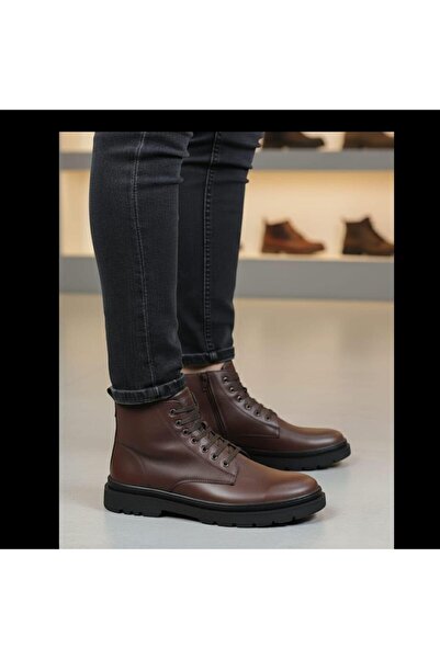 Bay Emir 107061.M3Pr Brown Men's Genuine Leather Orthopedic Boots