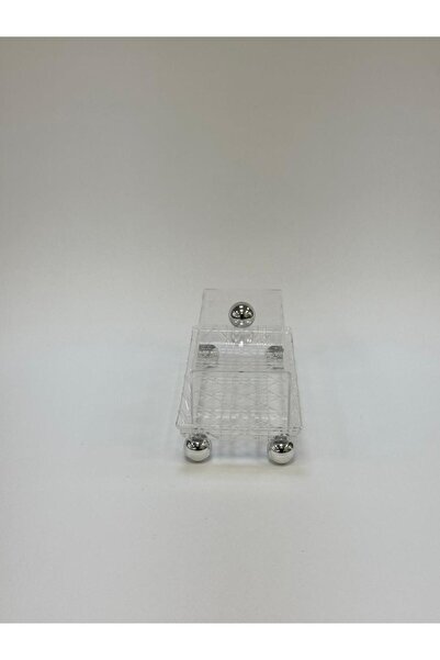 Living صينية أكريليك مستطيلة شفافة _ 17 × 13 × 14 سم