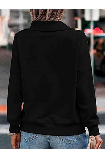 OEM Women's casual blouse, long sleeve top, black XL