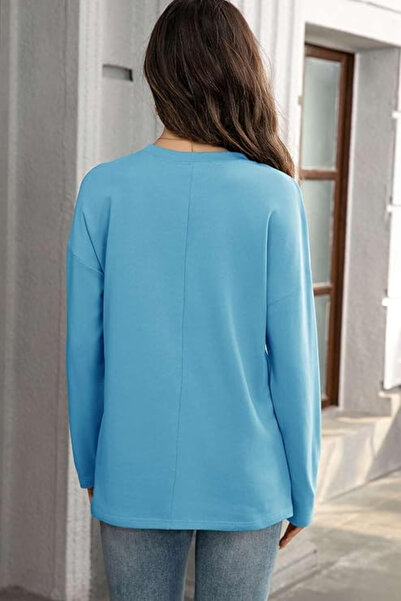 OEM Women's summer blouse, blue with pattern S