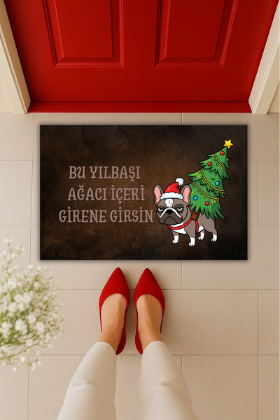 Dormot Yüksek Kaliteli Modern Dijital Baskı- Yılbaşı Ağacı Temalı Paspas 70x4...