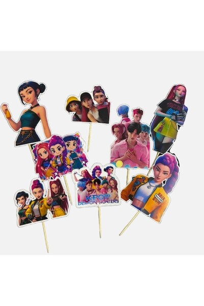K-POP Set de 8 decorațiuni pentru tort Damon Hunters 3-15cm