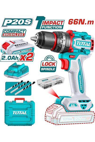 TOTAL Compact Brushless Cordless Hammer Drill TIDLI20668