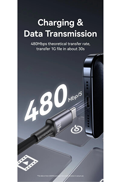 Usams 240W Type-C Charging and Data Transfer Cable – Sleek Design and Superior Performance
