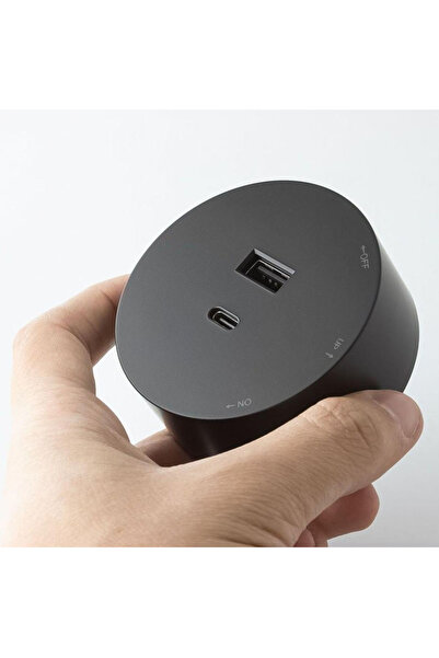 PARL Round plug head for dual USB+TYPE-C sockets, black