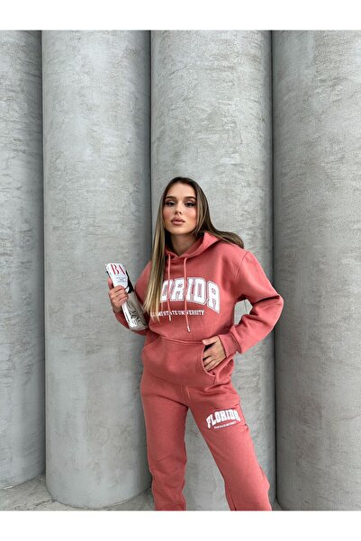 ANATOLIATEKSTILE 💚 Women's tracksuit "Florida State University" - Hooded & casual sports pants 👟