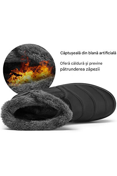 OEM Women's fur-lined winter boots, waterproof, lightweight, black 37