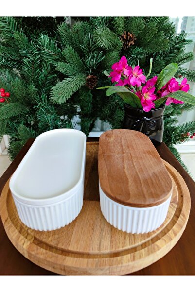 Madame Coco Mague Wooden Lid Lunch Box Set of 2 - 500ml - 8.5X20X10 cm