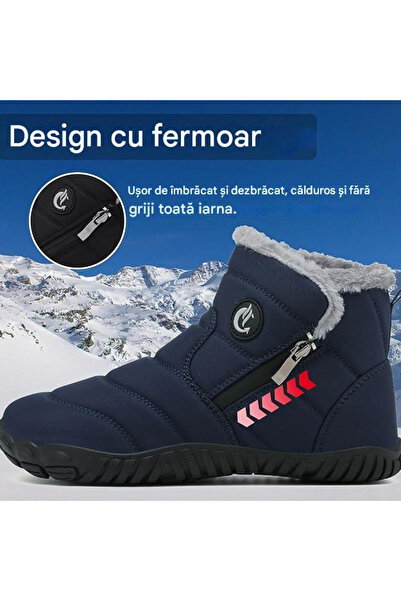 OEM Men's fur-lined winter boots, waterproof, lightweight, blue 42