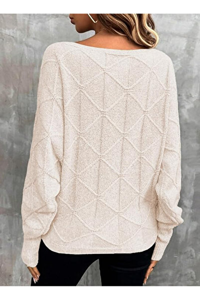 OEM Women's loose blouse, fine knitted sweater, white XL