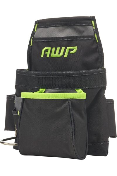 awp Carpentry Tool Bag, 9-Pocket Design with Steel Hammer Loop