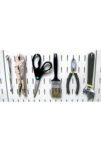 Wall Control KT-200-DLX W Deluxe Hook Set for Slotted Storage Panel, White, Metal