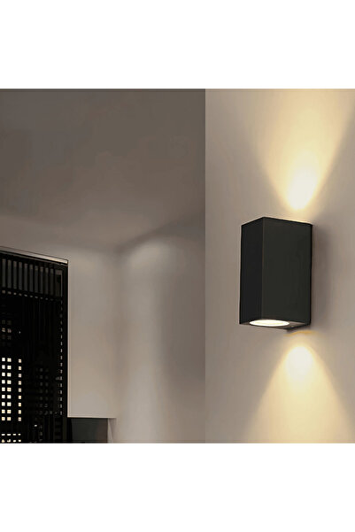 HF 6W square wall lamp, waterproof, rectangular lamp with up and down movement, black color