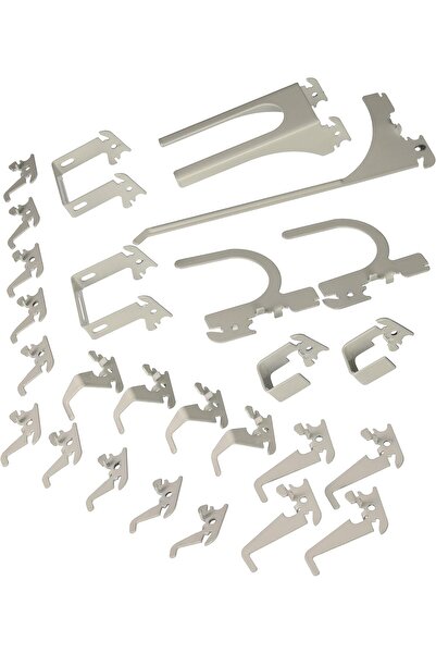 Wall Control KT-200-DLX W Deluxe Hook Set for Slotted Storage Panel, White, Metal