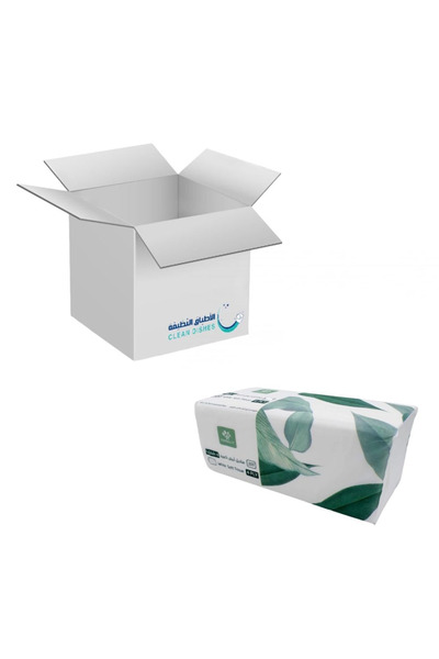 HDB 80 علبة مناديل وجه هدب | 300 منديل × 10 علب × 8 شدات | 4 طبقات متين ناعم واقتصادي