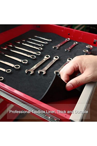 CASOMAN Professional Tool Box Drawer Liner - 16 inch x 6 feet, Anti-Slip, Black