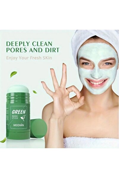 POUQUR Green tea cleansing mask stick, alcohol-free, suitable for all skin types (2-pack)