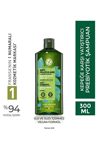 Yves Rocher Purifying Shampoo Against Dandruff 300 ml Fresh Mint Pomegranate Extract Does Not Contain Sls Sles Vegan Care
