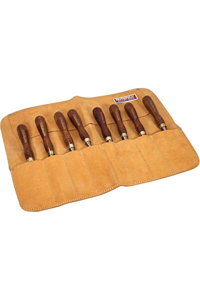 FAITHFULL 8-Pocket Suede Leather Chisel Roll (33 x 47 cm)