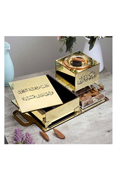 Story of candle مبخرة مع صندوق لحفظ البخور وللتخزين وصينية تحملهما ,المبخرة ب...