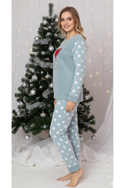 embody Lady's cocolino polar pyjamas, fluffy and warm, green 7215 Christmas present