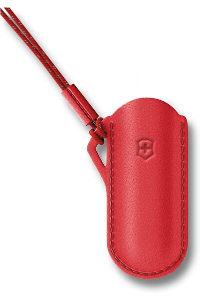 Victorinox Swiss Army Leather Pouch Accessory, Icon Style, 70mm, Red