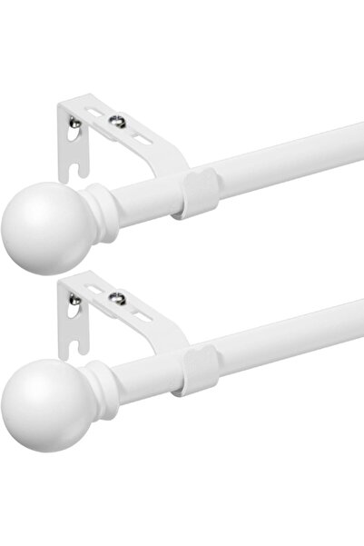 Whimlets Set 2 x Galerie pentru Perdea cu Finiale Rotunde, 76 - 115 cm, Diame...