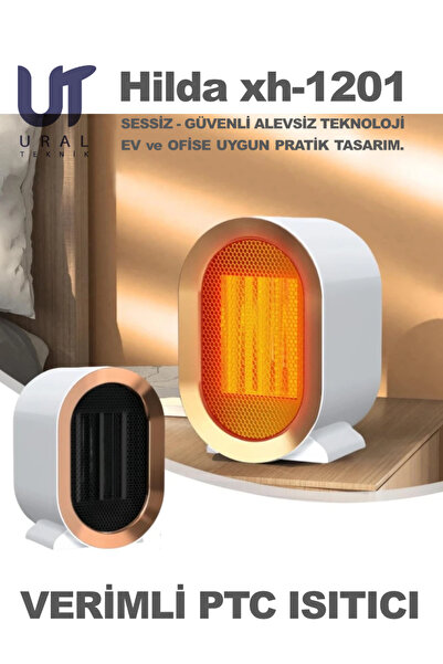 UralTeknik Masaüstü Isıtıcı 1200W Fanlı Hızlı SERAMİK PTC Güvenli Hava Isıtıcı Ev Ofis Okul Banyo
