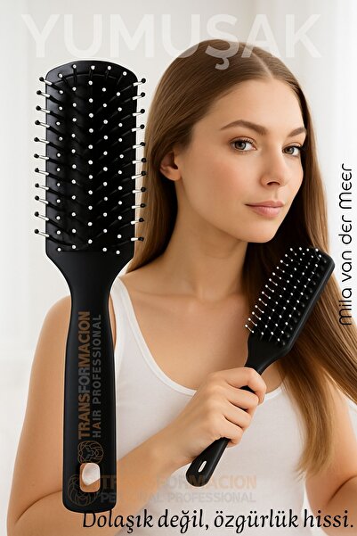 Transformacion Χτένα 40 Tooth Nano Detangling Hair Comb, Πλαστικό σώμα από άνθρακα, Αεριζόμενο σχέδιο 722302